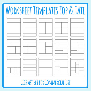 Preview of Top and Bottom Worksheet Templates - Morning Work / Homework Templates Clip Art