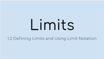 Preview of Topic 1.2 Defining Limits and Using Limit Notation (Nearpod in Google Slides)