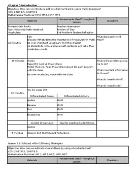 Preview of Topic 5: Envision Math Lesson Plans 2nd Grade (Editable)