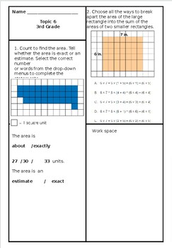 Preview of Topic 6 3rd Grade EnVisions Math Test Paper Copy