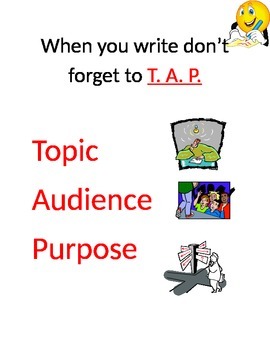 Preview of Topic Audience Purpose