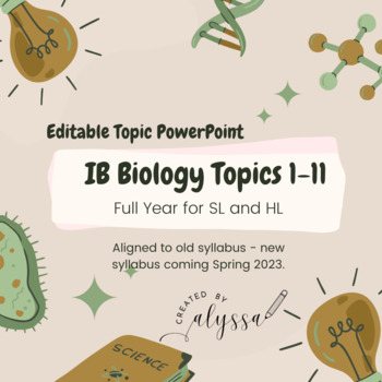 Preview of Topic Bundle for IB Biology SL/AHL in High School - Entire Two School Years