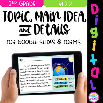 Preview of Topic, Main Idea, Details Google Digital Resource & Distance Learning(2nd Grade)