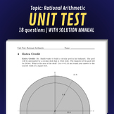 Topic: Rational Arithmetic | UNIT TEST w/ SOLUTIONS | For 