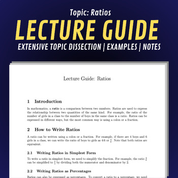 Preview of Topic: Ratios | LECTURE GUIDE | For Student Learning!