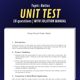 Topic: Ratios | UNIT TEST w/ SOLUTIONS | For Student Testing!