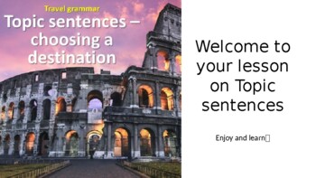 Preview of Topic Sentence, Grammar Lesson 8/9/10 Levels