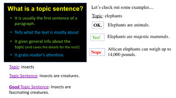Preview of Topic Sentence Intro & Practice