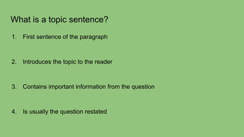 Preview of Topic Sentence Practice