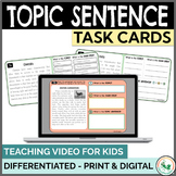 Topic Sentence Task Cards Differentiated & Printable and Digital
