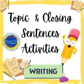 Preview of Topic Sentence and Closing Sentence Activity Pack ELA 3rd Grade