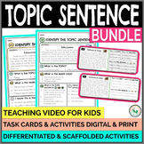 Topic Sentence Practice Task Cards & Worksheets Print & Di