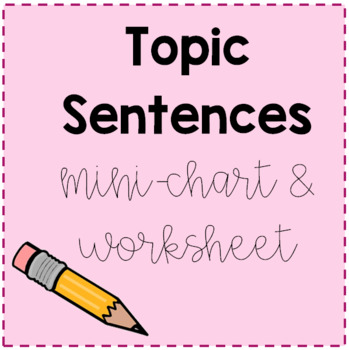 Preview of Topic Sentences Mini Chart and Worksheet