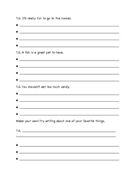 topic sentences for paragraphs worksheets