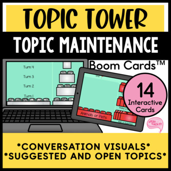 Preview of Topic Tower for Social Skills Topic Maintenance No Prep Boom Cards™