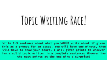 Preview of Topic Writing Race