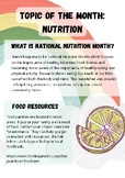 Topic of the Month Newsletter- Nutrition