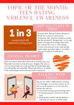 Preview of Topic of the Month Newsletter- Teen Dating Violence Awareness