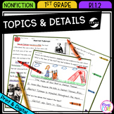 Main Topic & Details in Nonfiction - RI.1.2 - Printable & 