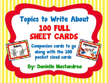 Preview of Topics to Write About- 100 FULL SIZE cards