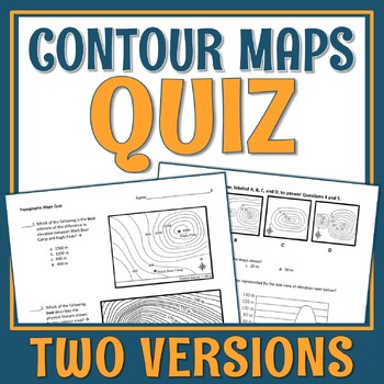 Preview of Topographic Map and Contour Map Quiz