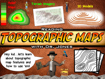 Preview of Topographic Maps PowerPoint & Worksheet: FULLY LOADED!