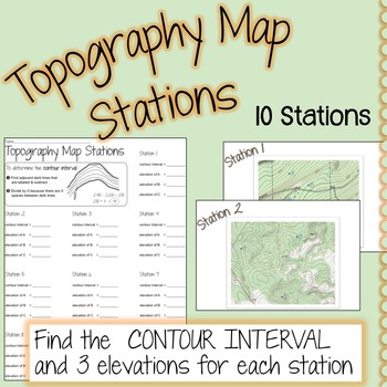 Preview of Topographic Map Stations ( topography map / contour map )
