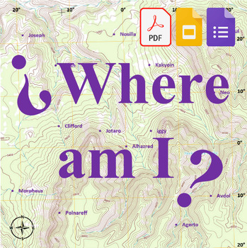 Preview of Where am I Topographic Map and Cardinal Directions Activity :Google Drive