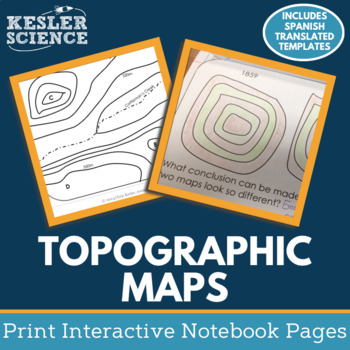 Preview of Topographic Maps Interactive Notebook Pages - Paper INB