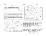 Topographic Maps Practice Sheets Set