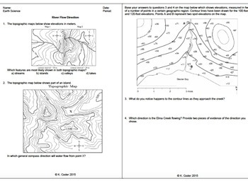 Topographic Maps Worksheets *EDITABLE BUNDLE* | TpT