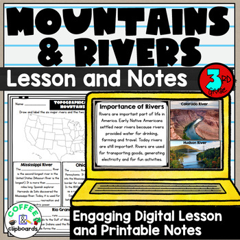 Preview of Topographical Features: Rivers & Mountains Lesson and Activities - SS3G1