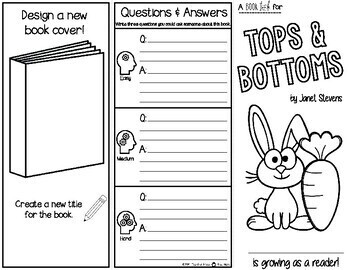 Tops And Bottoms Book Guide Reading Comprehension Activity Tpt