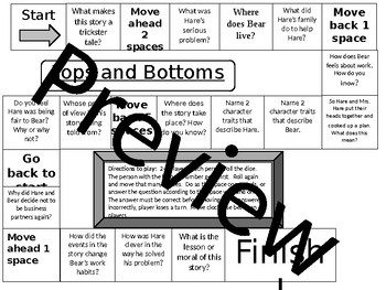 Tops And Bottoms Comprehension Board Game By Grade Three Is For Me