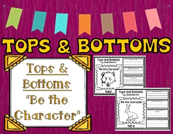 Tops And Bottoms Character Worksheets Teaching Resources Tpt