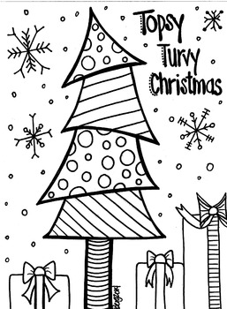 Preview of Topsy Turvy Christmas Tree Coloring Sheet