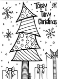 Topsy Turvy Christmas Tree Coloring Sheet