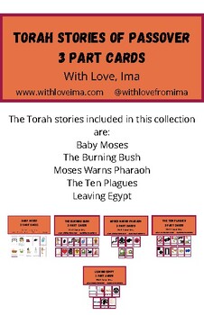 Preview of Torah Stories of Passover 3 Part Cards