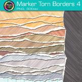 Torn Deckle Edge Clipart: Neutral Ripped Paper Borders Cli