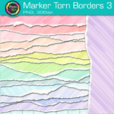 Torn Deckle Edge Clipart: Pastel Ripped Paper Borders Clip