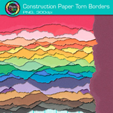 Torn Deckle Edge Clipart: Ripped Construction Paper Border