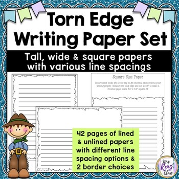 Preview of Torn Edge Writing Paper - Pioneer & Old Fashioned Looking Writing Paper 42 pages