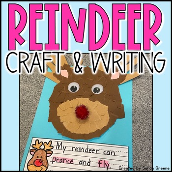 Preview of Torn Paper Reindeer Craft & Writing Freebie