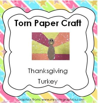 Preview of Torn Paper Turkey Thanksgiving Craft