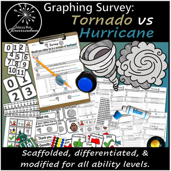 Preview of Tornado vs Hurricane Survey | Graphing Survey | Comparison | Special Education