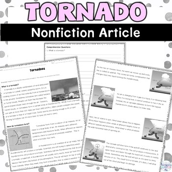 Preview of Tornado Worksheets Reading Comprehension Activity