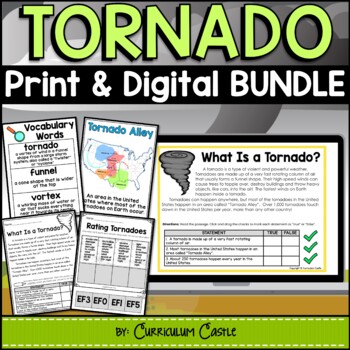 Tornadoes Natural Disasters Print & Digital Activities BUNDLE | TPT