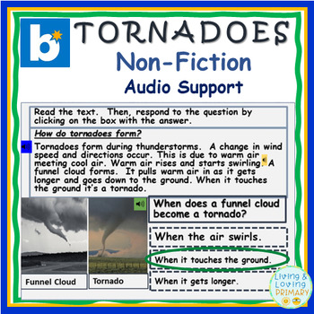 Preview of Tornadoes Non-Fiction (Boom Cards with Audio)