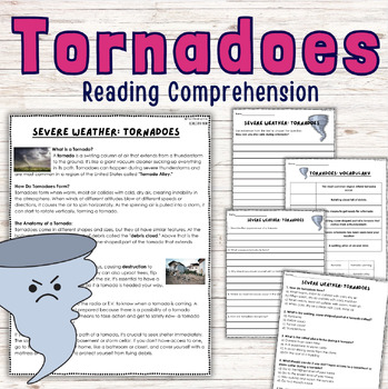 Preview of Tornadoes Reading Comprehension | Weather | Centers | Science