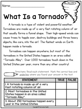 Tornadoes & Tornado Safety Natural Disasters Activities by Curriculum ...